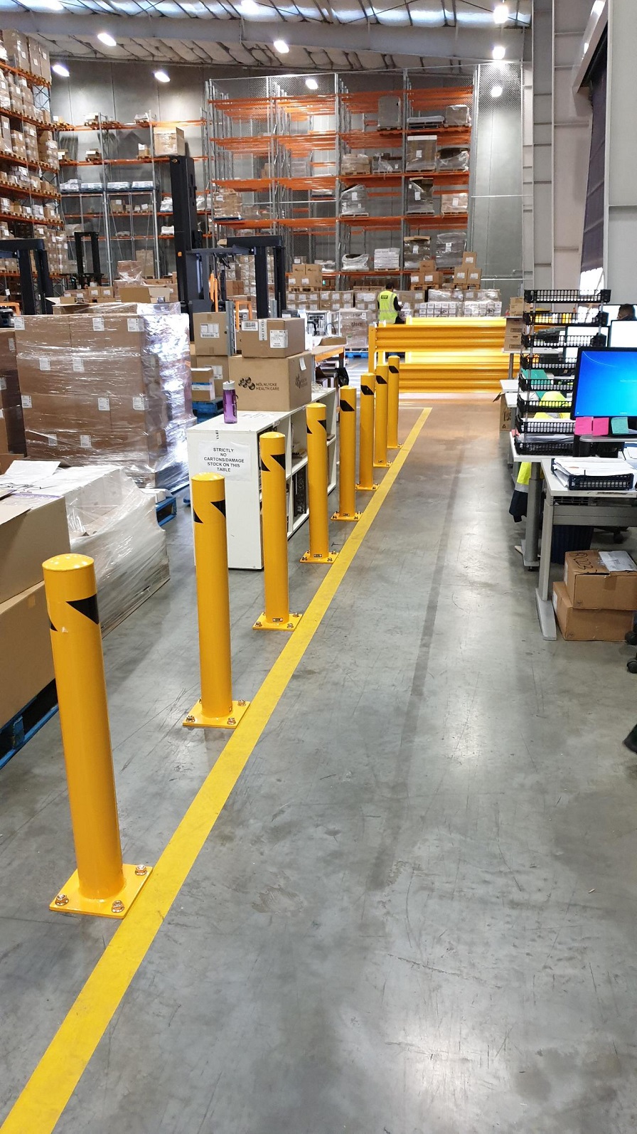 Bollards for production line protection